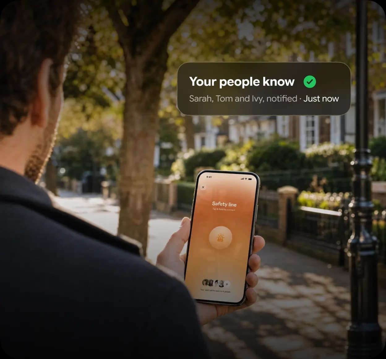 Glome safety line alert instantly notifying trusted contacts