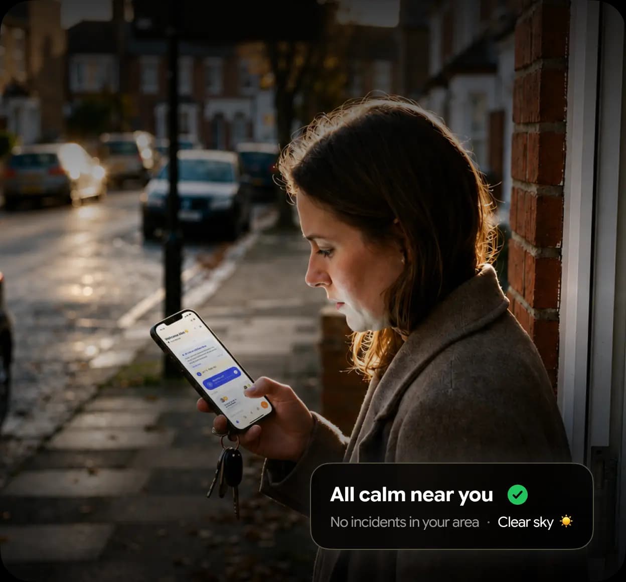 Neighbour checking their street's live pulse in Glome — all clear, no incidents nearby